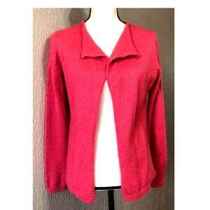 Boden Women's Mohair Wool Knit Open Cardigan Sweater Medium Pink Rose Medium